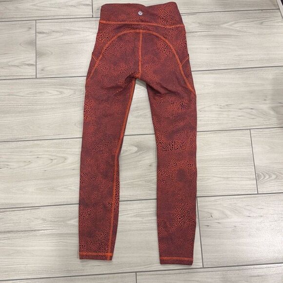 NWT Lululemon Invigorate Tight 25" Size 2 Crackle Glaze Orange Larkspur - Picture 7 of 7